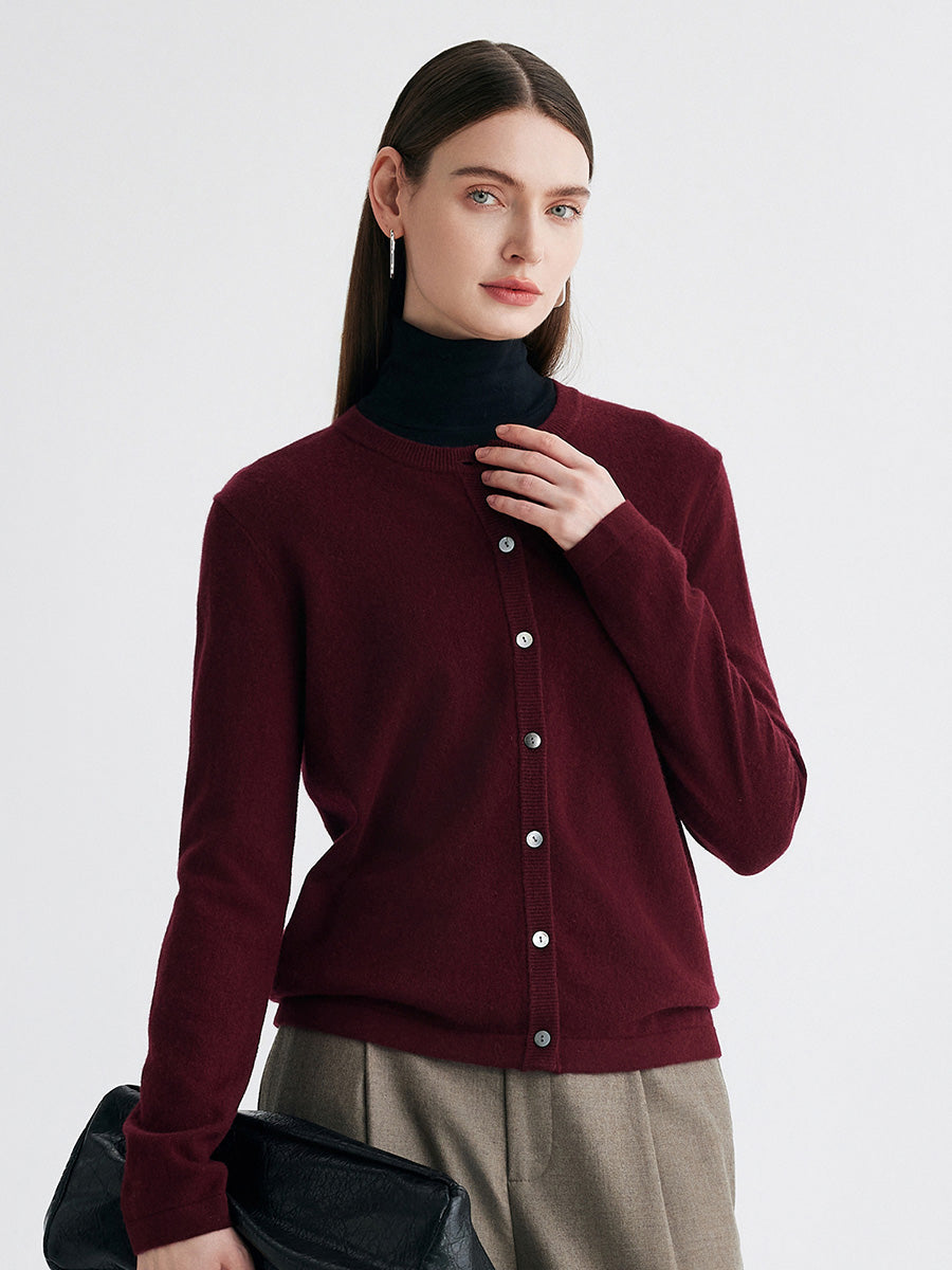 100% Cashmere Women's Button-Up Cardigan – COMOBOCA