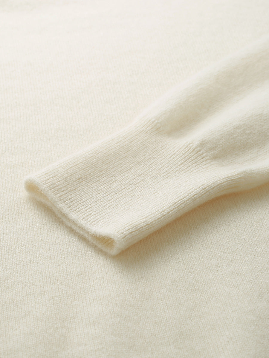 Soft Waxy Round Neck Cashmere Sweater