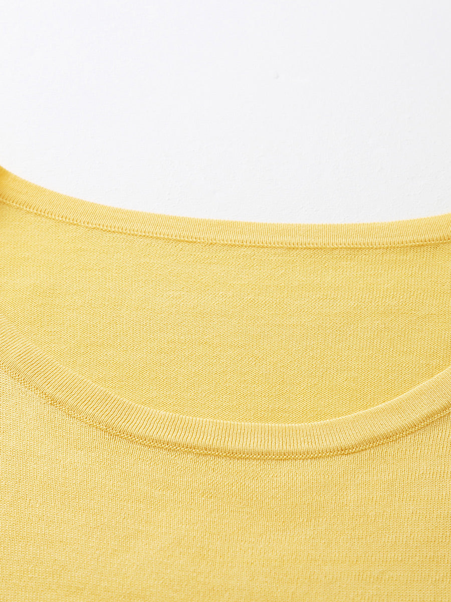 COMOBOCA Women's Essential Round Neck Knit T-Shirt