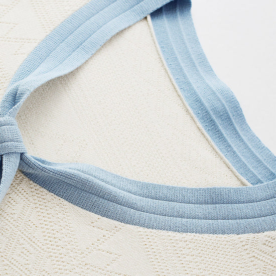 COMOBOCA Women's Bow Knit Short Sleeve Faux Cardigan