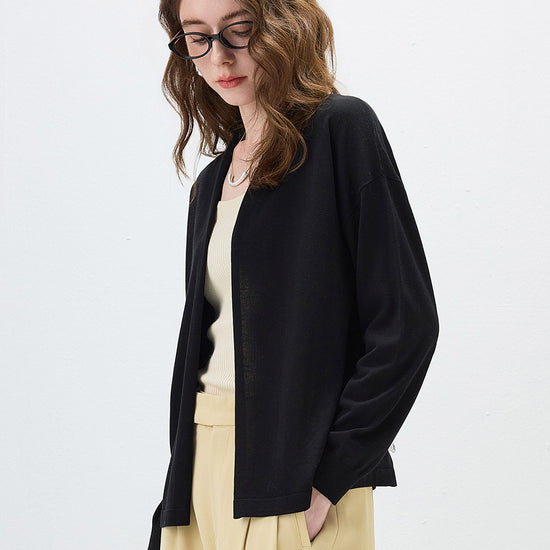 COMOBOCA Women's Open Front Knit Cardigan