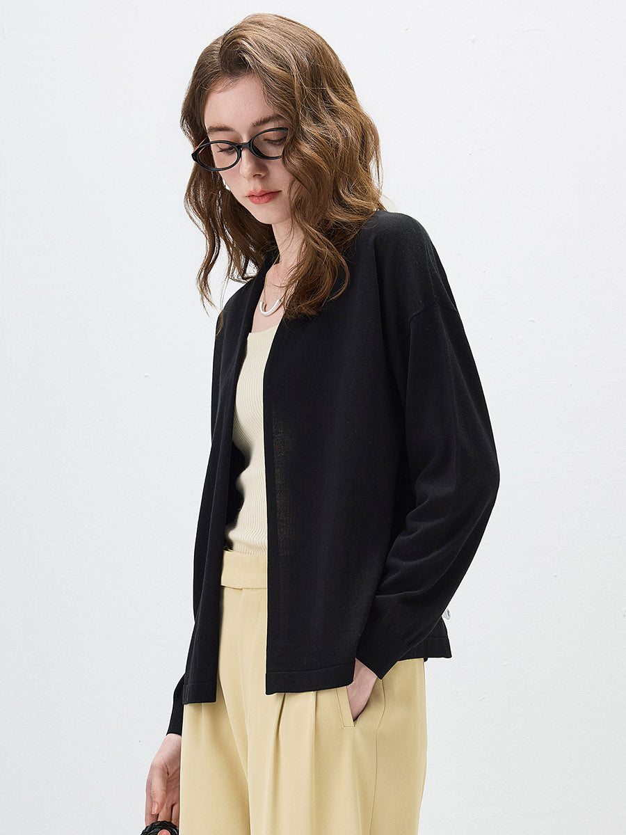 COMOBOCA Women's Open Front Knit Cardigan