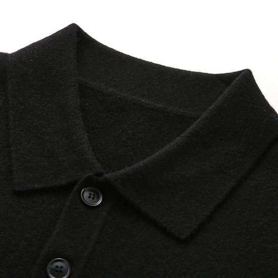 COMOBOCA 100% Cashmere Men's Knit Polo Pullover Sweater