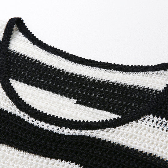 COMOBOCA Women's Crochet Knit Stripe Tank Top