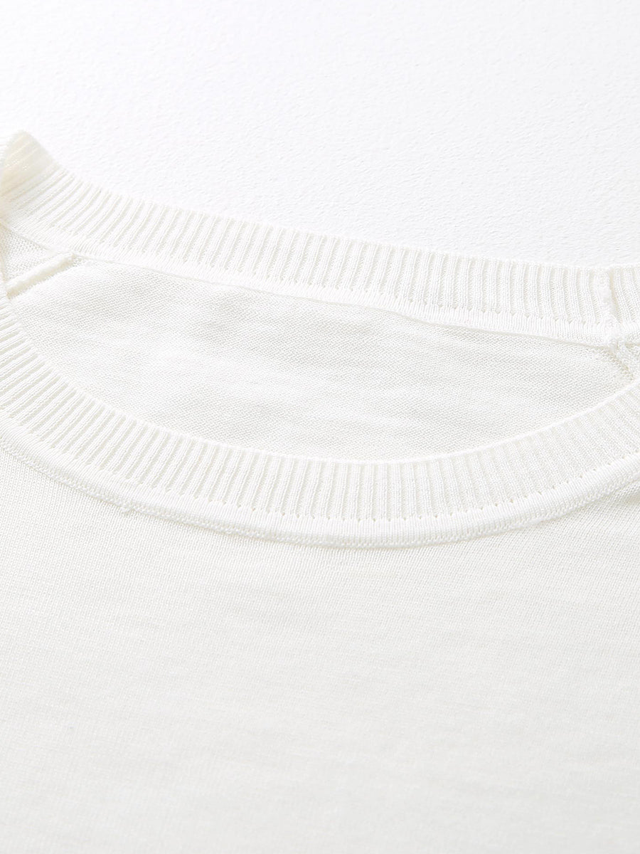 COMOBOCA Women's Stripe Round Neck Knit Sweater