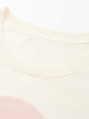 COMOBOCA Women's Ribbed Intarsia Knit T-Shirt