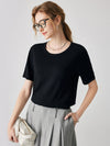 COMOBOCA Women's Essential Round Neck Knit T-Shirt