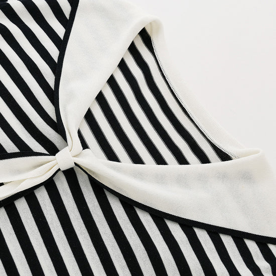 COMOBOCA Women's Striped Sailor Collar Knit Top