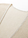 Women’s V-neck long-sleeve knit hollow-out linen-blend cardigan