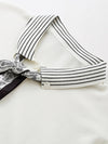 Women’s Mulberry Silk Contrast Collar Striped Knit T-Shirt