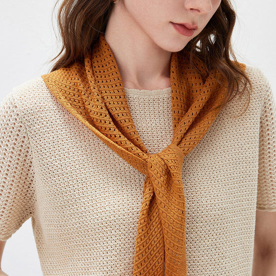 COMOBOCA Women's Openwork Knit Triangle Shoulder Wrap Scarf