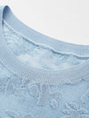 COMOBOCA Women's Semi Sheer Cap Sleeves Knit T-Shirt