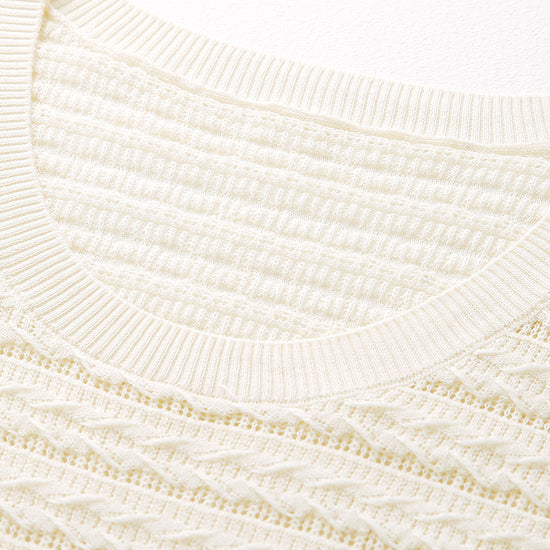 COMOBOCA Women's Textured Openwork Knit Sweater Vest