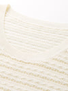COMOBOCA Women's Textured Openwork Knit Sweater Vest