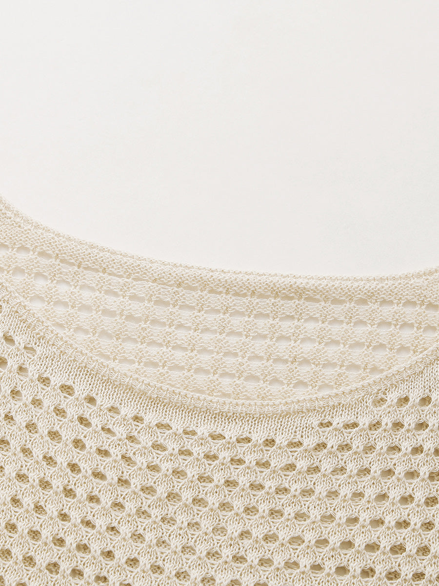 COMOBOCA Women's Sheer Mesh Knit Overpull Top