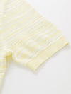 COMOBOCA Women's Ribbed Fine Stripe Knit T-Shirt