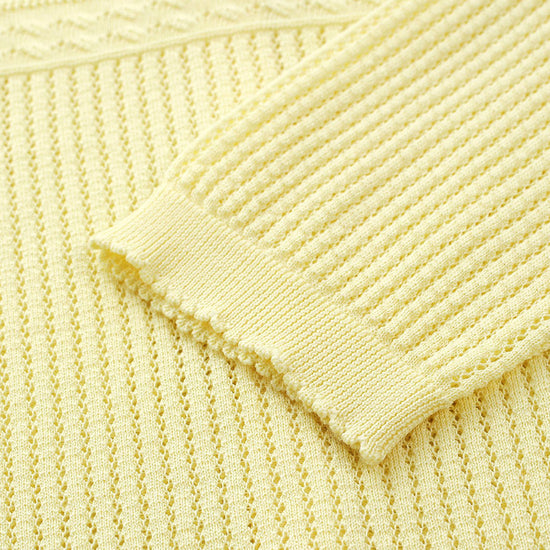 COMOBOCA Women's Pointelle Knit V-Neck Cardigan