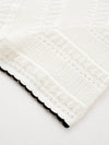 Women’s Silk-Cotton Round Neck Knit T-Shirt with Contrast-Trim Edging