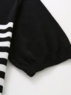 Women’s Round Neck Mulberry Silk Blend Contrast Color Striped Knitted Cardigan