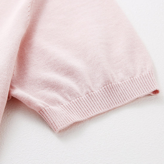 COMOBOCA Women's Floral Lace Trim Knit T-Shirt