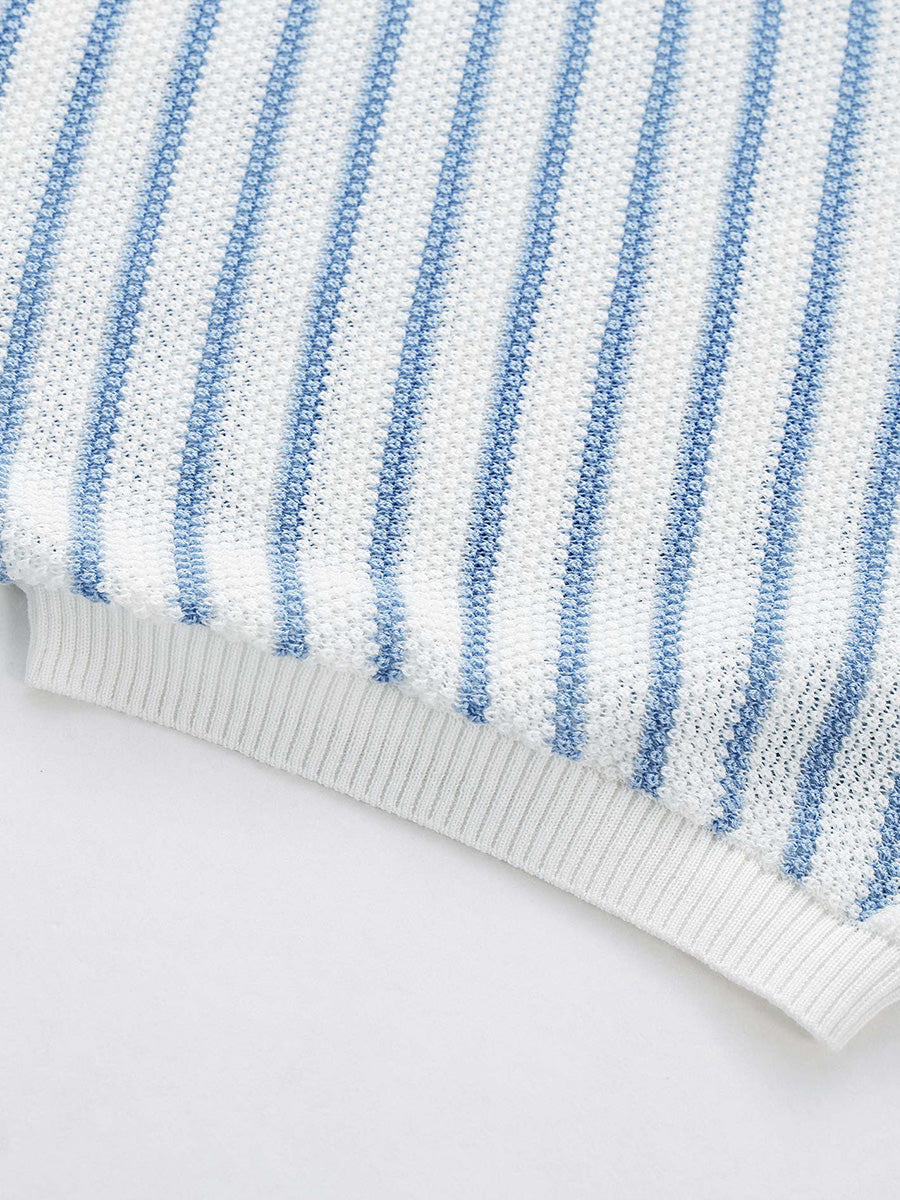 COMOBOCA Women's Striped Contrast Hooded Knit T-Shirt