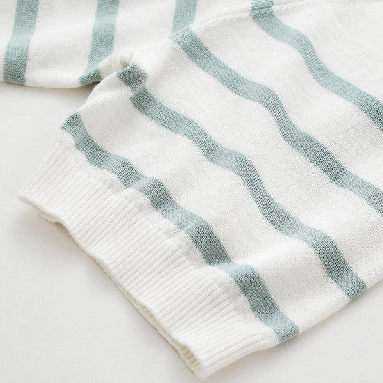 COMOBOCA Women's Striped Knit T-Shirt with Attached Shawl