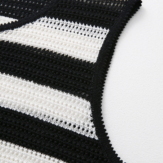 COMOBOCA Women's Crochet Knit Stripe Tank Top