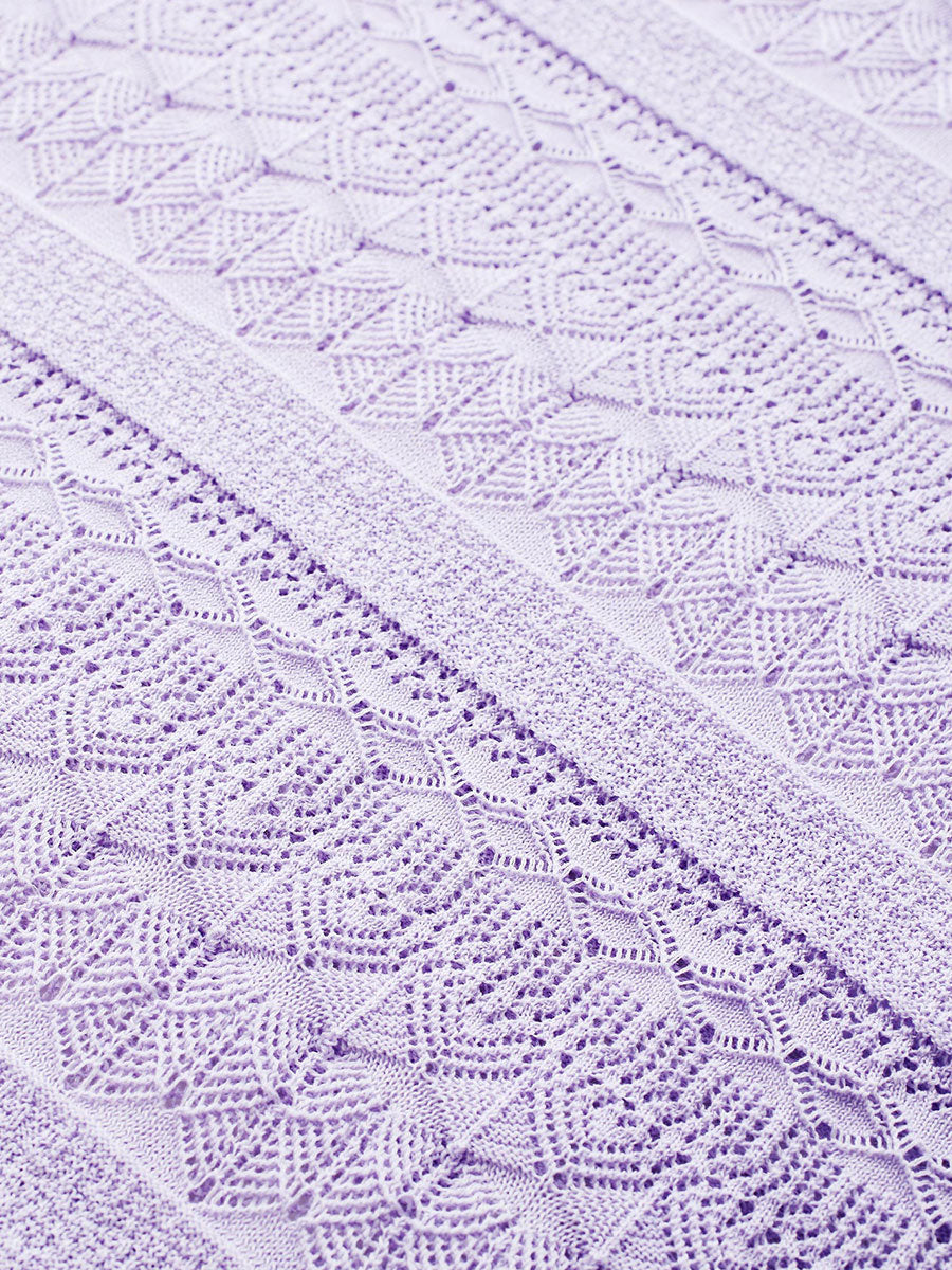 COMOBOCA Women's Openwork Striped Sleeveless Knit T-Shirt