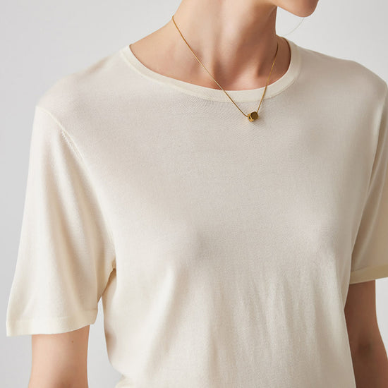 COMOBOCA Women's Essential Round Neck Knit T-Shirt
