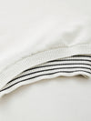 Women’s Mulberry Silk Contrast Collar Striped Knit T-Shirt