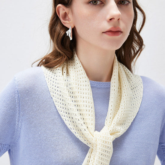 COMOBOCA Women's Openwork Knit Triangle Shoulder Wrap Scarf