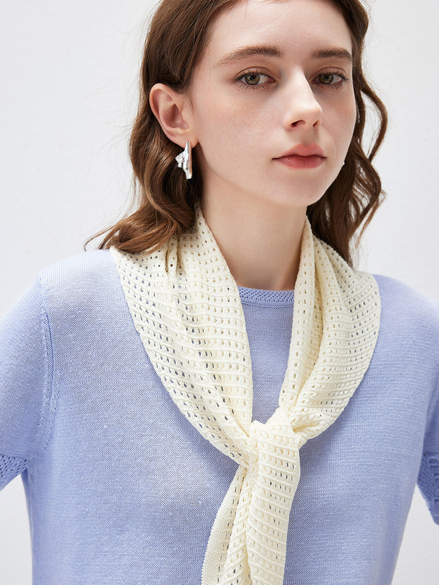 COMOBOCA Women's Openwork Knit Triangle Shoulder Wrap Scarf