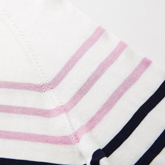 COMOBOCA Women's Stripe Round Neck Knit Sweater