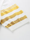COMOBOCA Women's Contrast Stripe Knit T-Shirt