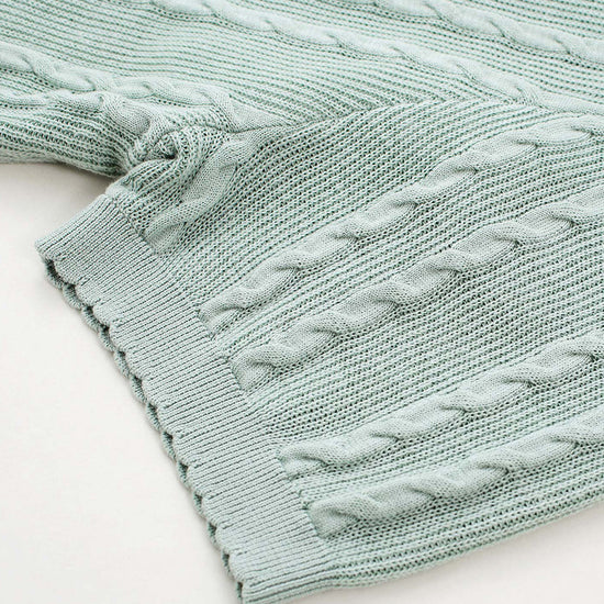 COMOBOCA Women's Cable Knit Embroidered Sweater