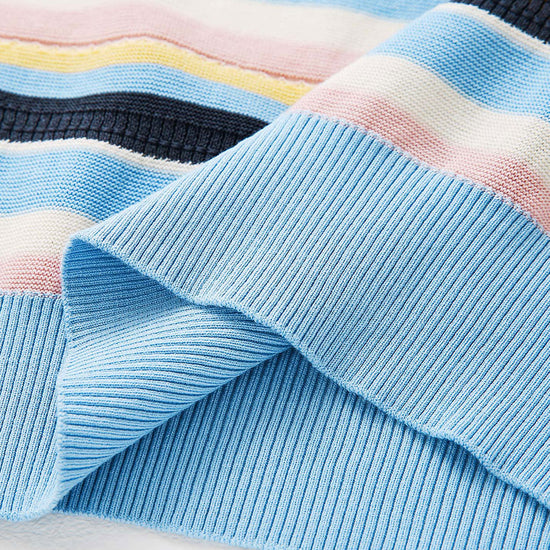 COMOBOCA Women's Multi-Color Stripe Knit T-Shirt