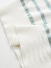 COMOBOCA Women's Striped Knit T-Shirt with Attached Shawl