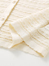 COMOBOCA Women's Scalloped Pointelle Knit Cardigan