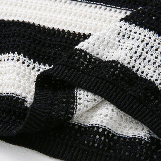 COMOBOCA Women's Crochet Knit Stripe Tank Top