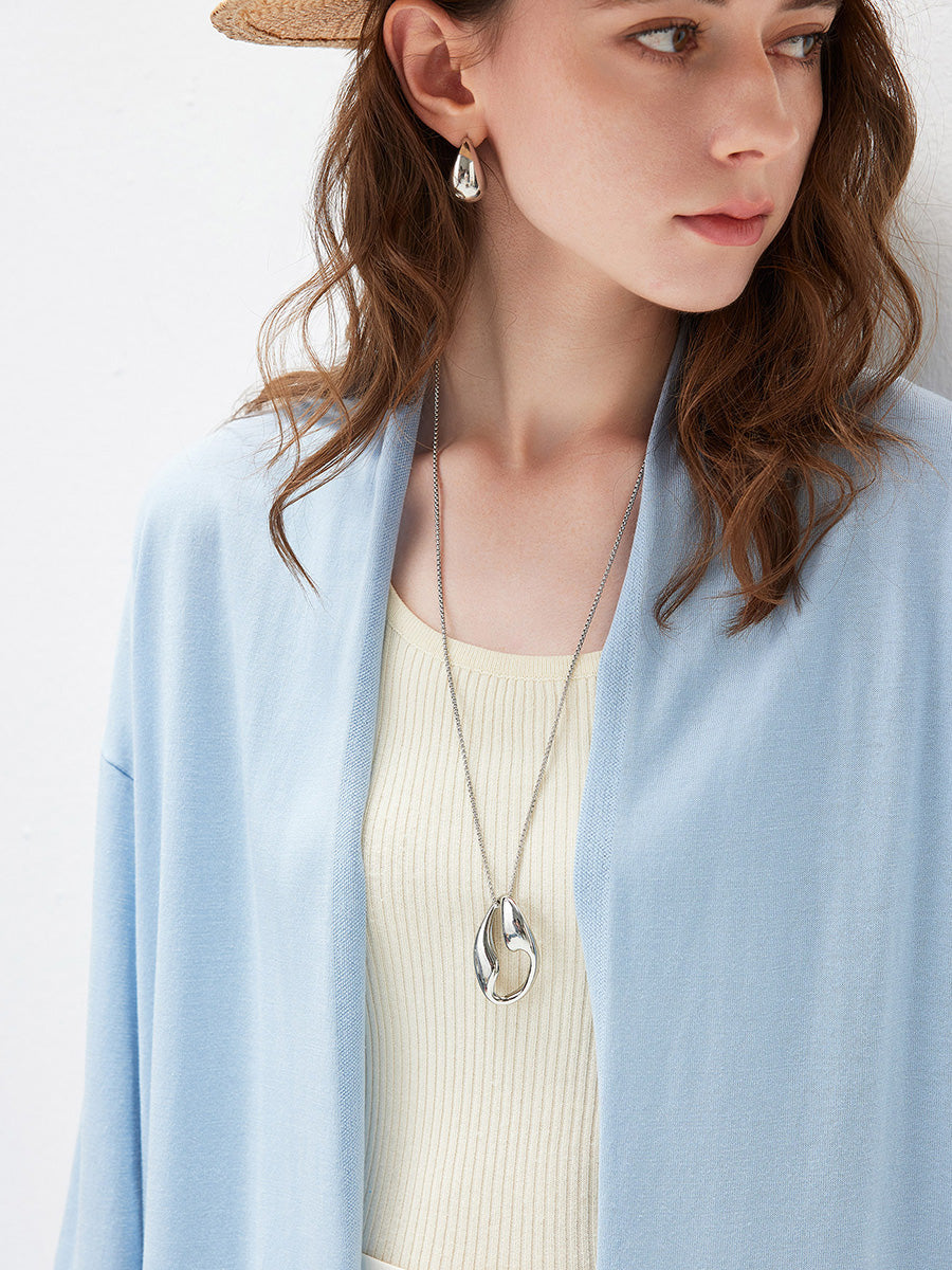 COMOBOCA Women's Open Front Knit Cardigan