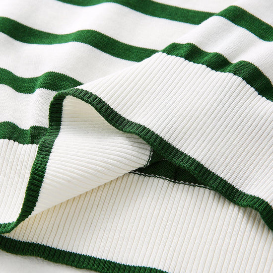 COMOBOCA Women's Stripe Round Neck Knit Sweater