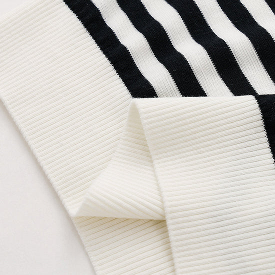 COMOBOCA Women's Striped Sailor Collar Knit Top