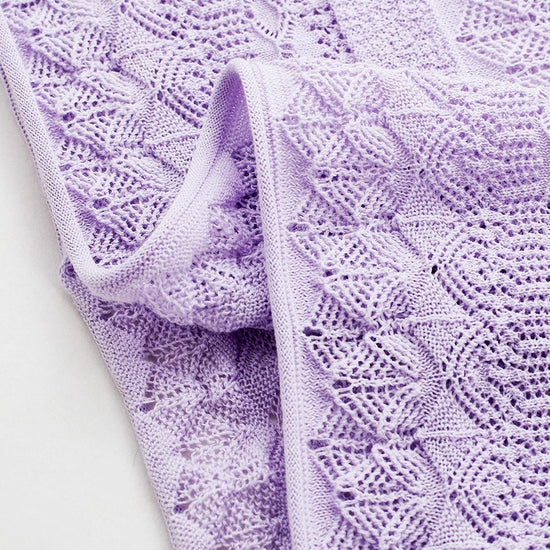 COMOBOCA Women's Openwork Striped Sleeveless Knit T-Shirt