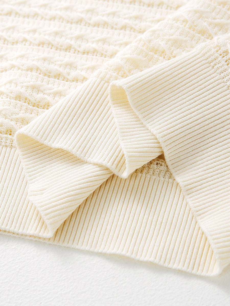 COMOBOCA Women's Textured Openwork Knit Sweater Vest