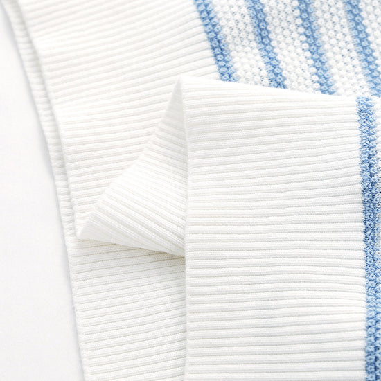 COMOBOCA Women's Striped Contrast Hooded Knit T-Shirt