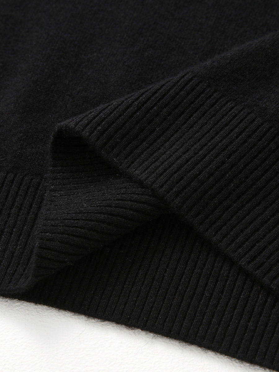 COMOBOCA 100% Cashmere Men's Knit Polo Pullover Sweater