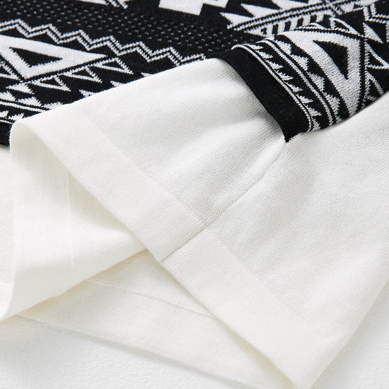 COMOBOCA Women's 2-in-1 Geometric Knit Top