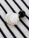 Women’s Mulberry Silk Knit Polo T-Shirt with Contrast Striped