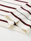 Women's Silk-Cotton Striped Crew Neck Sleeveless Knit Vest