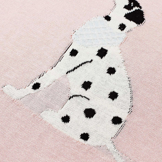 COMOBOCA Women's Dalmatian Intarsia Knit T-Shirt